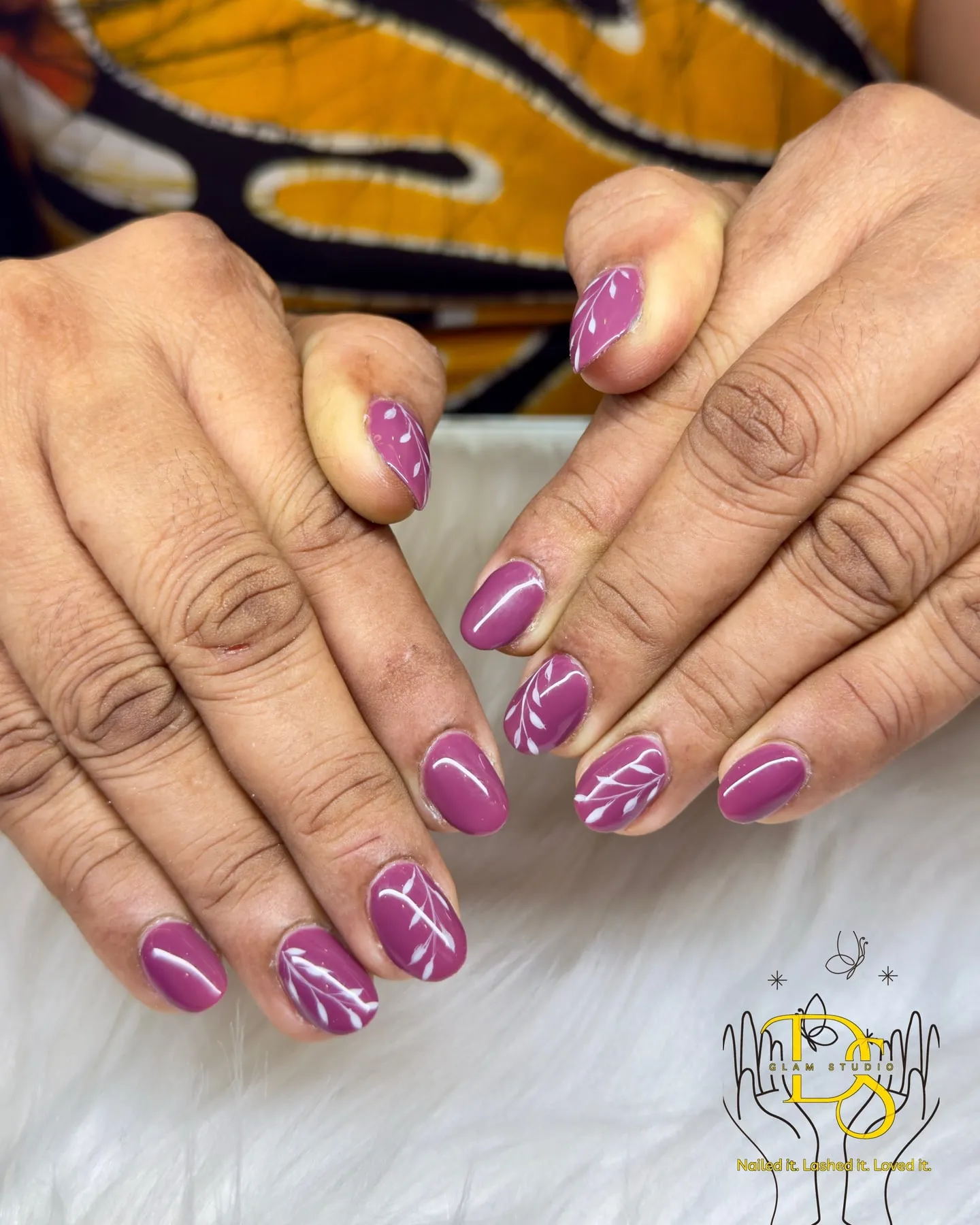 Purple glitter nails